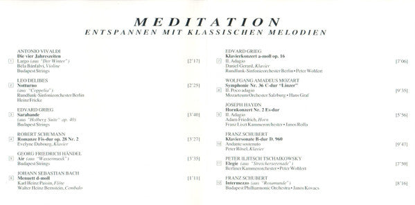 Various : Meditation - Entspannen Mit Klassischen Melodien (5xCD, Comp)