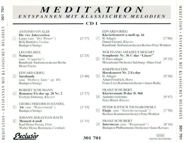 Various : Meditation - Entspannen Mit Klassischen Melodien (5xCD, Comp)