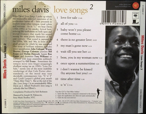 Miles Davis : Love Songs 2 (CD, Comp, RM)