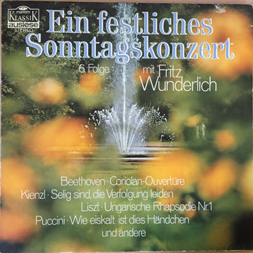 แผ่นเสียง Fritz Wunderlich - Ein Festliches Sonntagskonzert 6. Folge Vinyl VG+