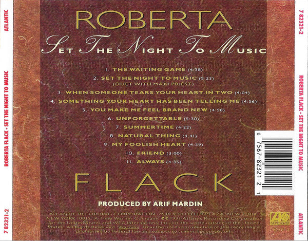 ซีดี Roberta Flack - Set The Night To Music CD NM or M-