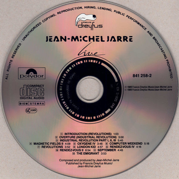Jean-Michel Jarre : Live (CD, Album)