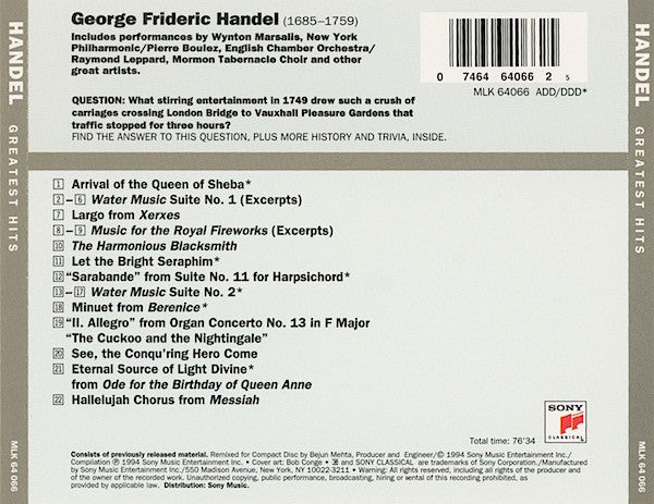 Georg Friedrich Händel, Various : Handel: Greatest Hits (CD, Comp)