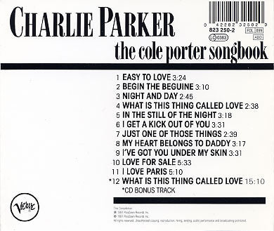 Charlie Parker : The Cole Porter Songbook (CD, Comp, RE, RM)