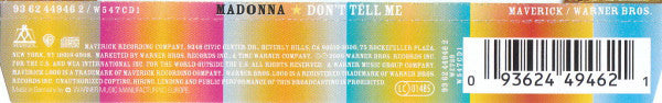 ซีดี Madonna - Don't Tell Me CD VG