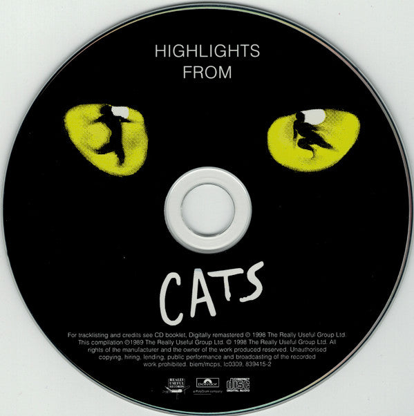 Andrew Lloyd Webber : Highlights From Cats (CD, Album, RE, RM)