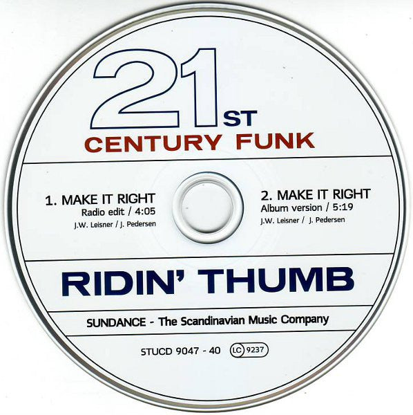 Ridin' Thumb : 21st Century Funk (CD, Single)