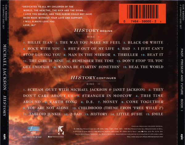 Michael Jackson : HIStory - Past, Present And Future - Book I (CD, Comp, RM + CD, Album)