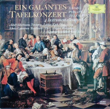 แผ่นเสียง Georg Philipp Telemann, Adolf Scherbaum • Lothar Koch, Schola Cantorum Basiliensis • August Wenzinger, Kammermusikkreis Emil Seiler - Ein Galantes Tafelkonzert 4 Instrumentalkonzerte Vinyl VG+