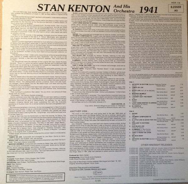 แผ่นเสียง Stan Kenton And His Orchestra - The Uncollected - 1941 Vinyl VG