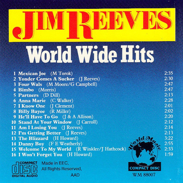 Jim Reeves : World Wide Hits (CD, Comp)