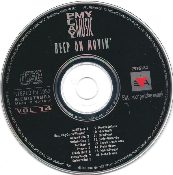 Various : Play My Music Vol 14 - Keep On Movin' (CD, Comp, RE)