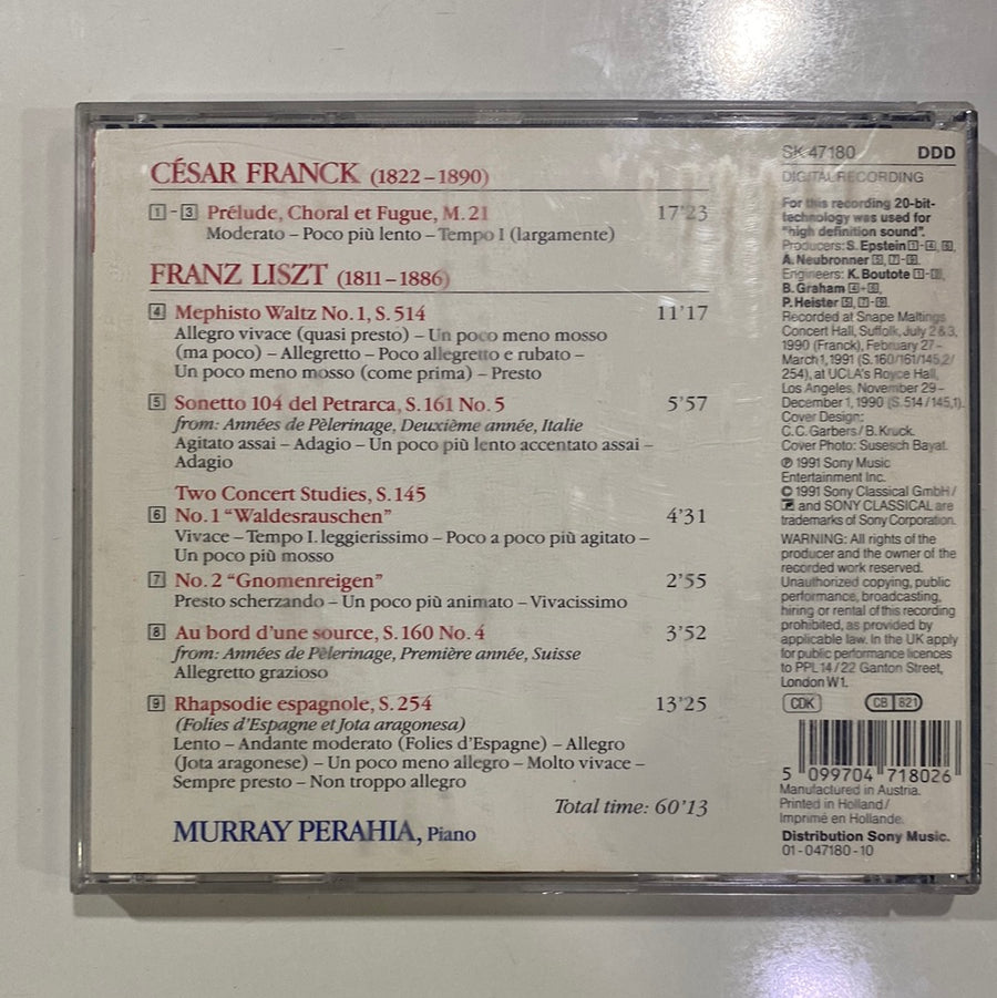 ซีดี Murray Perahia Plays César Franck & Franz Liszt - Murray Perahia Plays Franck & Liszt CD VG