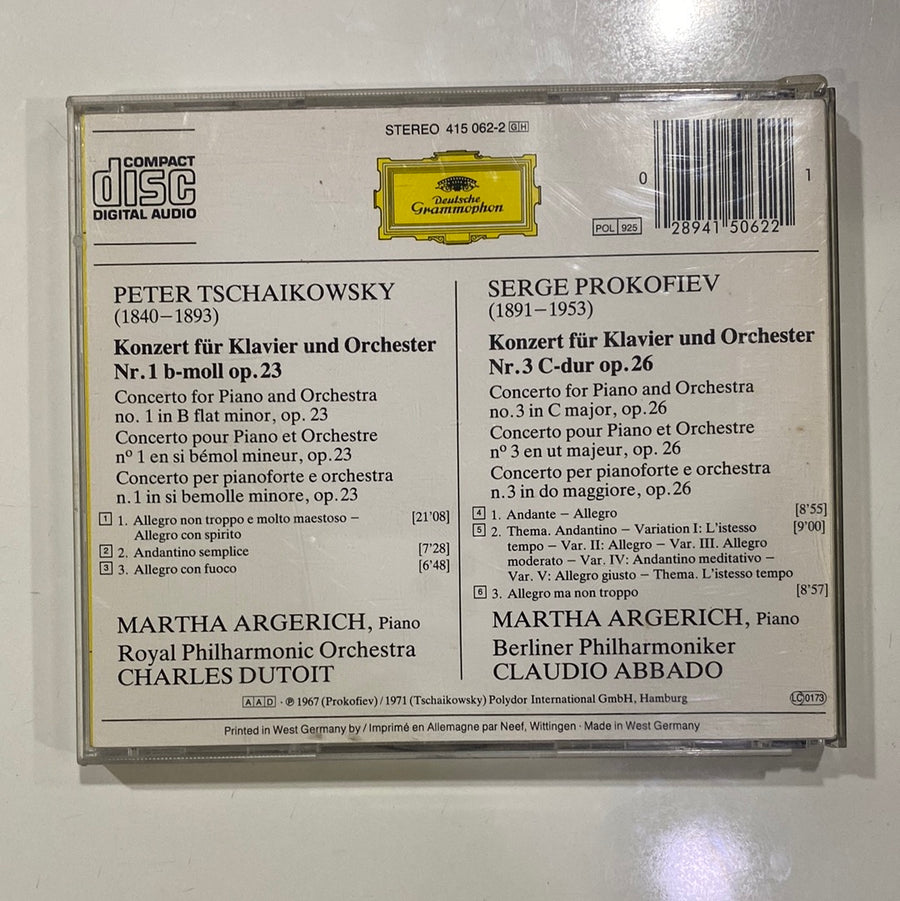 ซีดี Pyotr Ilyich Tchaikovsky / Sergei Prokofiev, Martha Argerich - Martha Argerich - Peter Tchaikovsky - Piano Concerto No. 1 - Serge Prokofiev - Piano Concerto No. 3 (CD) (VG)