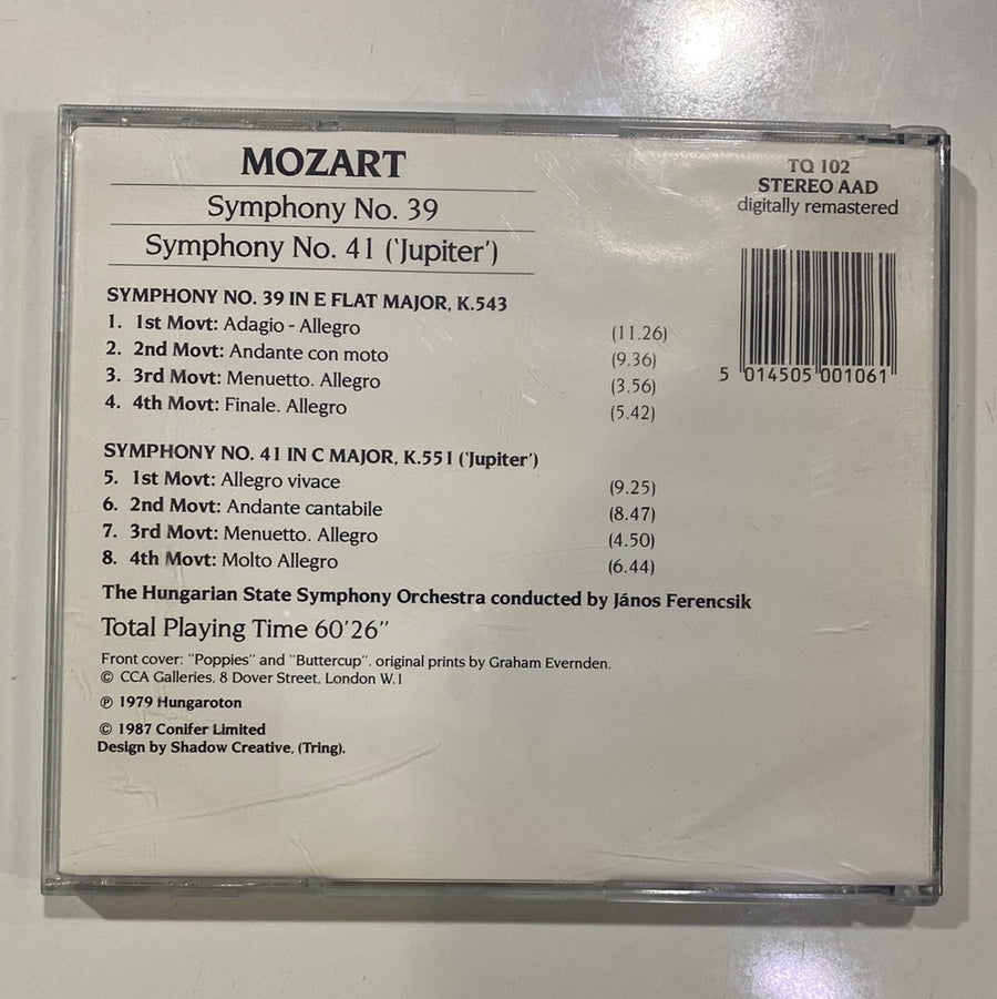 ซีดี Wolfgang Amadeus Mozart - Symphony No.39 & No.41 (Jupiter) (CD) (NM or M-)