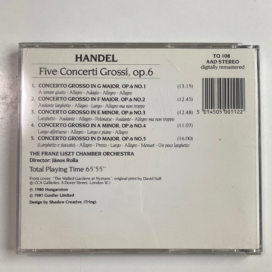 ซีดี Georg Friedrich Händel, Liszt Ferenc Chamber Orchestra, János Rolla - The Great Concerti Grossi (Five Concerti Grossi, Op.6) (CD) (NM or M-)