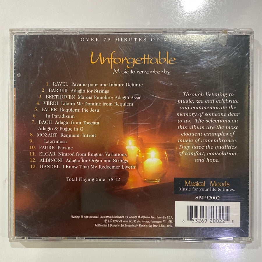 ซีดี Various - Unforgettable - Music To Remember By (CD) (VG)