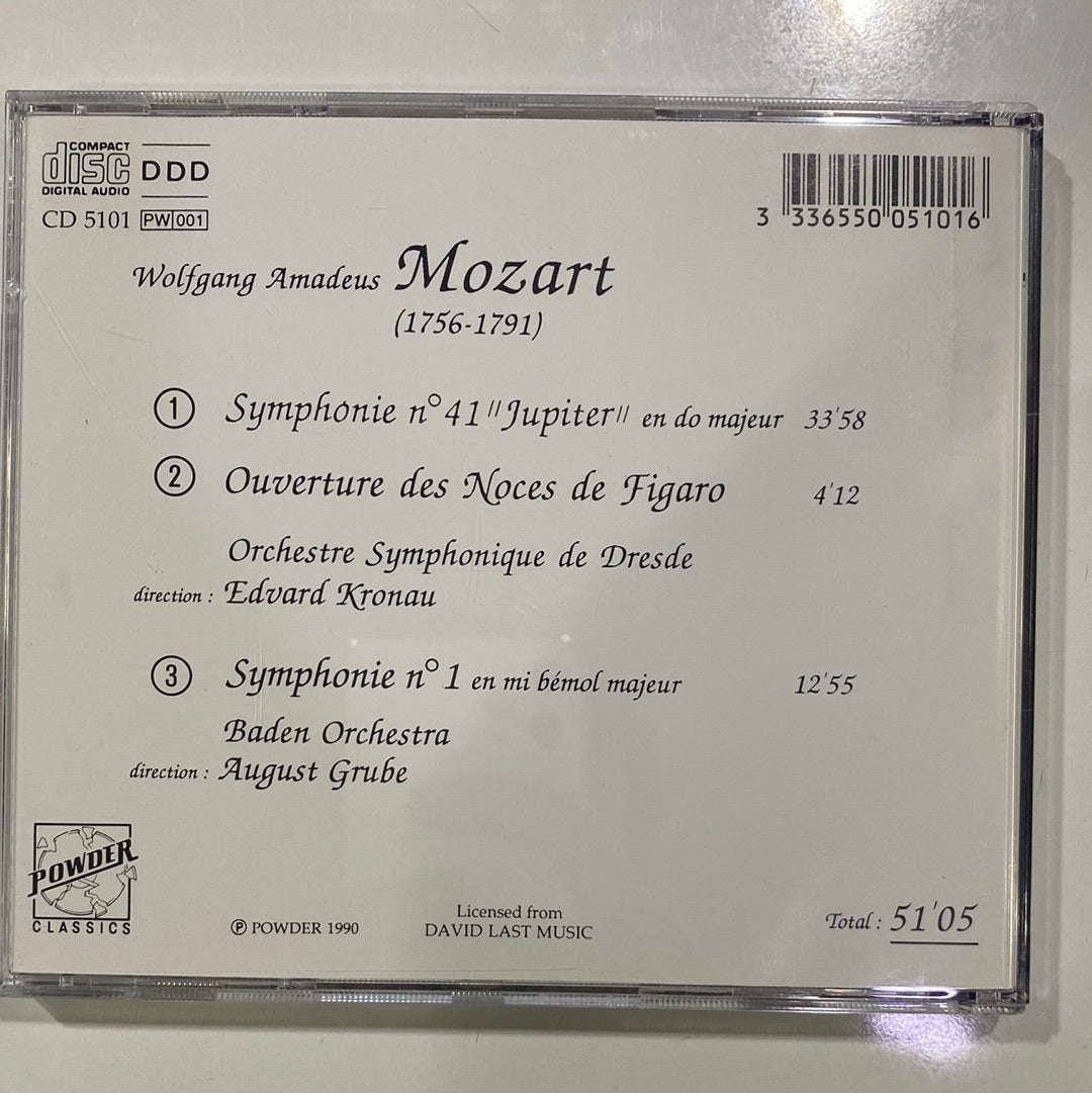 ซีดี Wolfgang Amadeus Mozart - Symphonie Nº 41 "Jupiter" KV 51 / Symphonie Nº 1 / Ouverture Des Noces De Figaro (CD) (VG+)