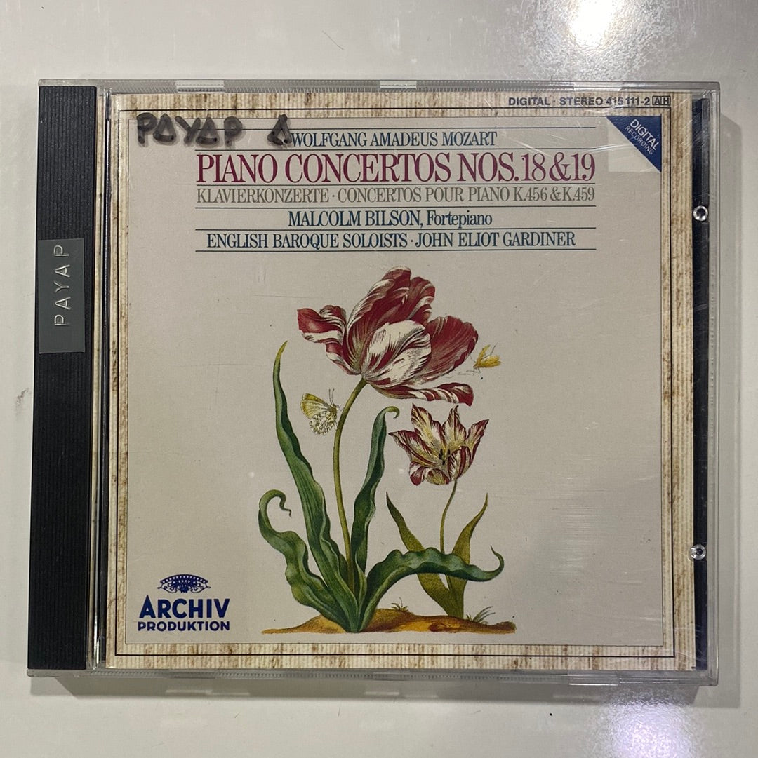 ซีดี Wolfgang Amadeus Mozart – Malcolm Bilson, The English Baroque Soloists, John Eliot Gardiner - Piano Concertos Nos.18 & 19 = Klavierkonzerte = Concertos Pour Piano K.456 & K.459 (CD) (NM or M-)